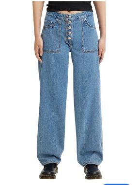 Levi's Reversible Baggy Dad Straight Button-Fly Denim Jeans New With Tags